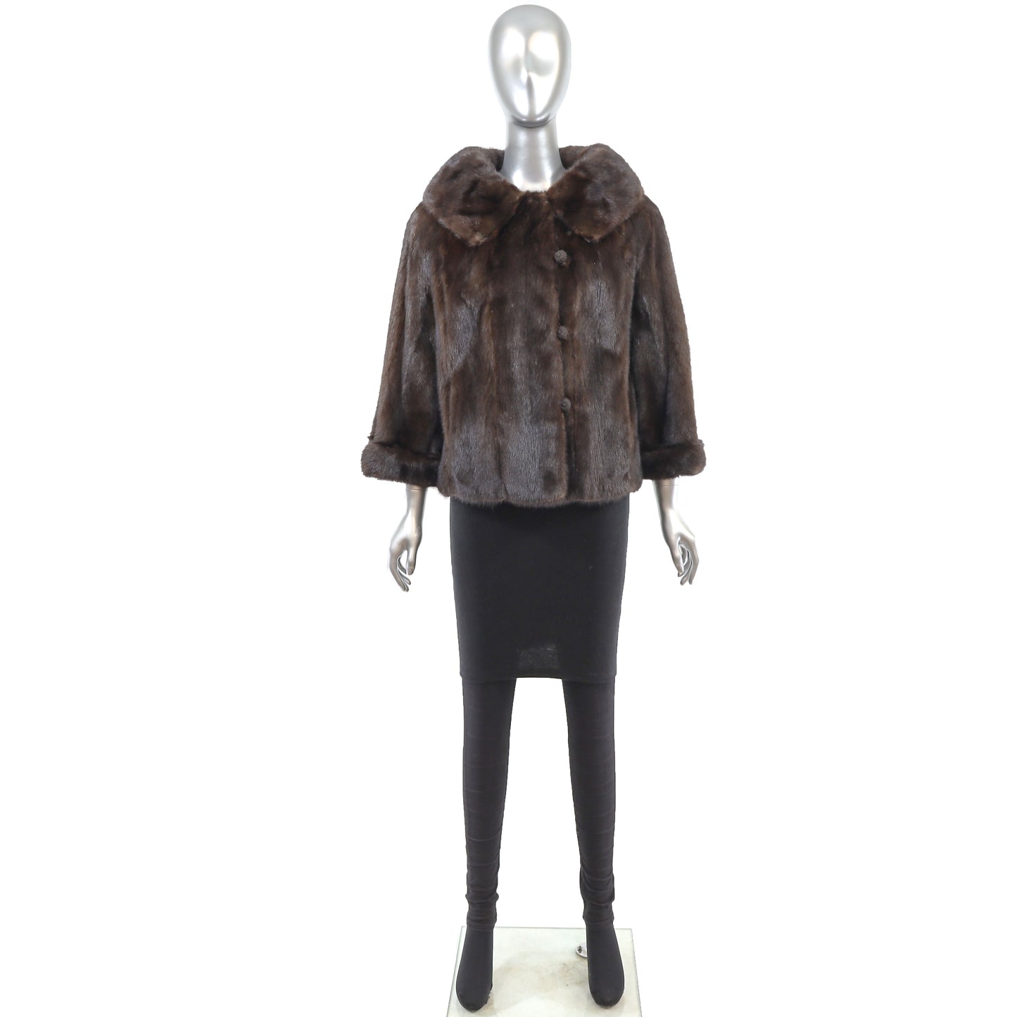 Mahogany Bolero Mink Jacket- Size M