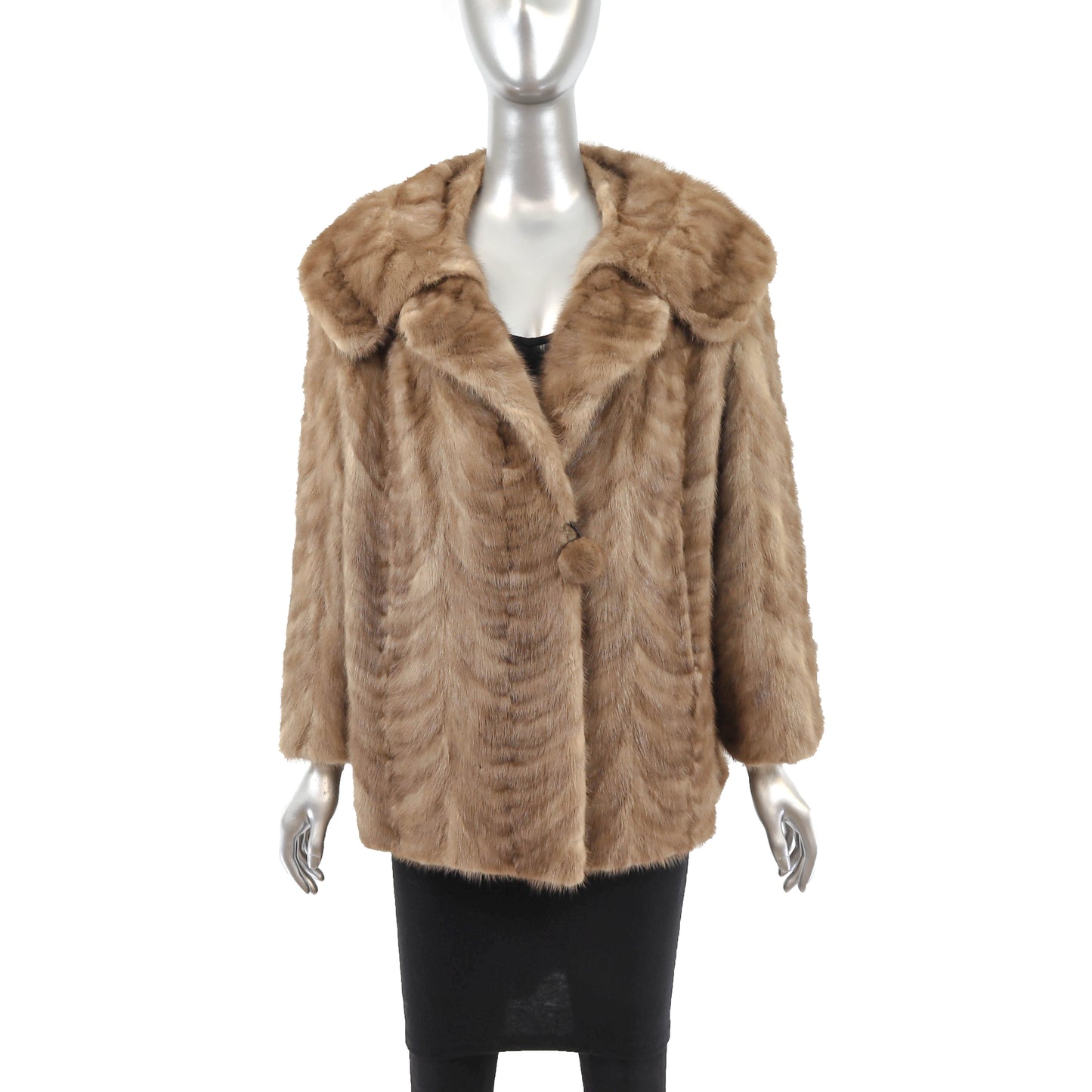 Light Brown Section Mink Jacket- Size XL