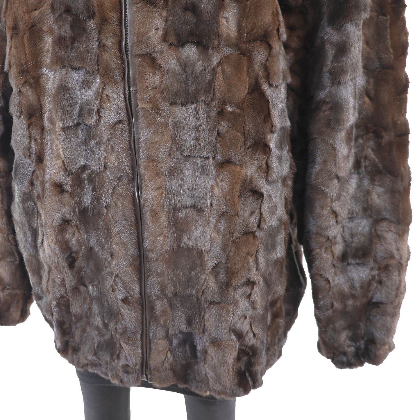 Men's Mahogany Section Mink Jacket- Size XXXXL