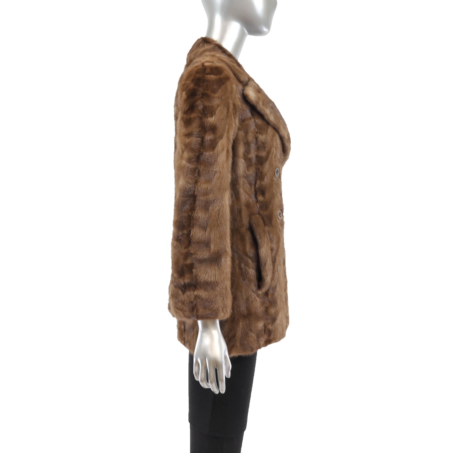 Light Brown Section Mink Jacket- Size XS