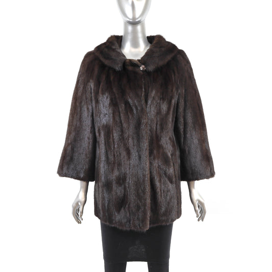 Dark Mahogany Mink Jacket- Size S