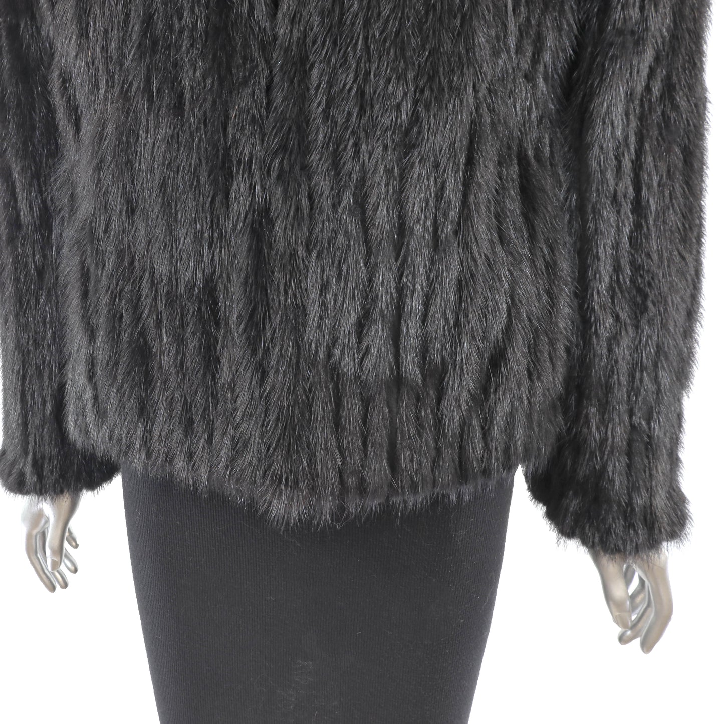 Black Corded Mink Jacket- Size S