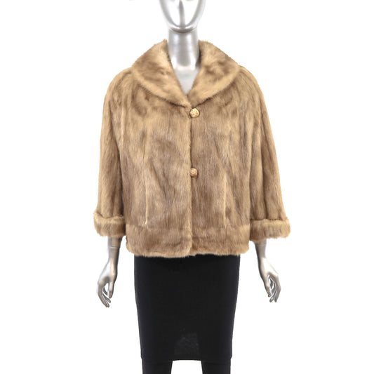 Autumn Haze Mink Jacket with Matching Collar- Size M