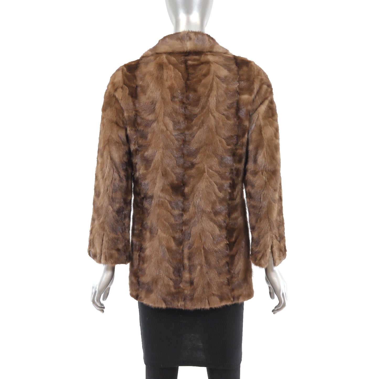 Light Brown Section Mink Jacket- Size XS