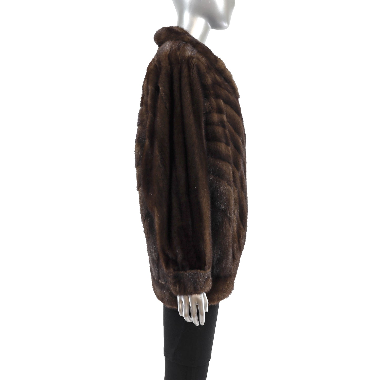 Mahogany Directional Mink Jacket- Size M