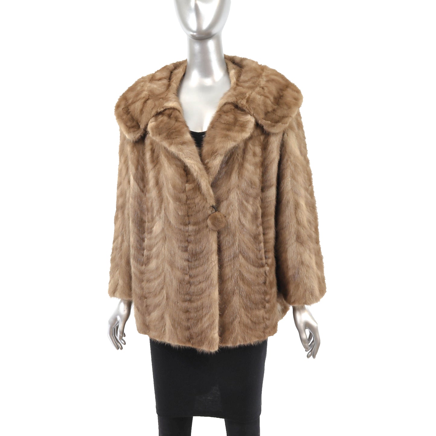 Light Brown Section Mink Jacket- Size XL