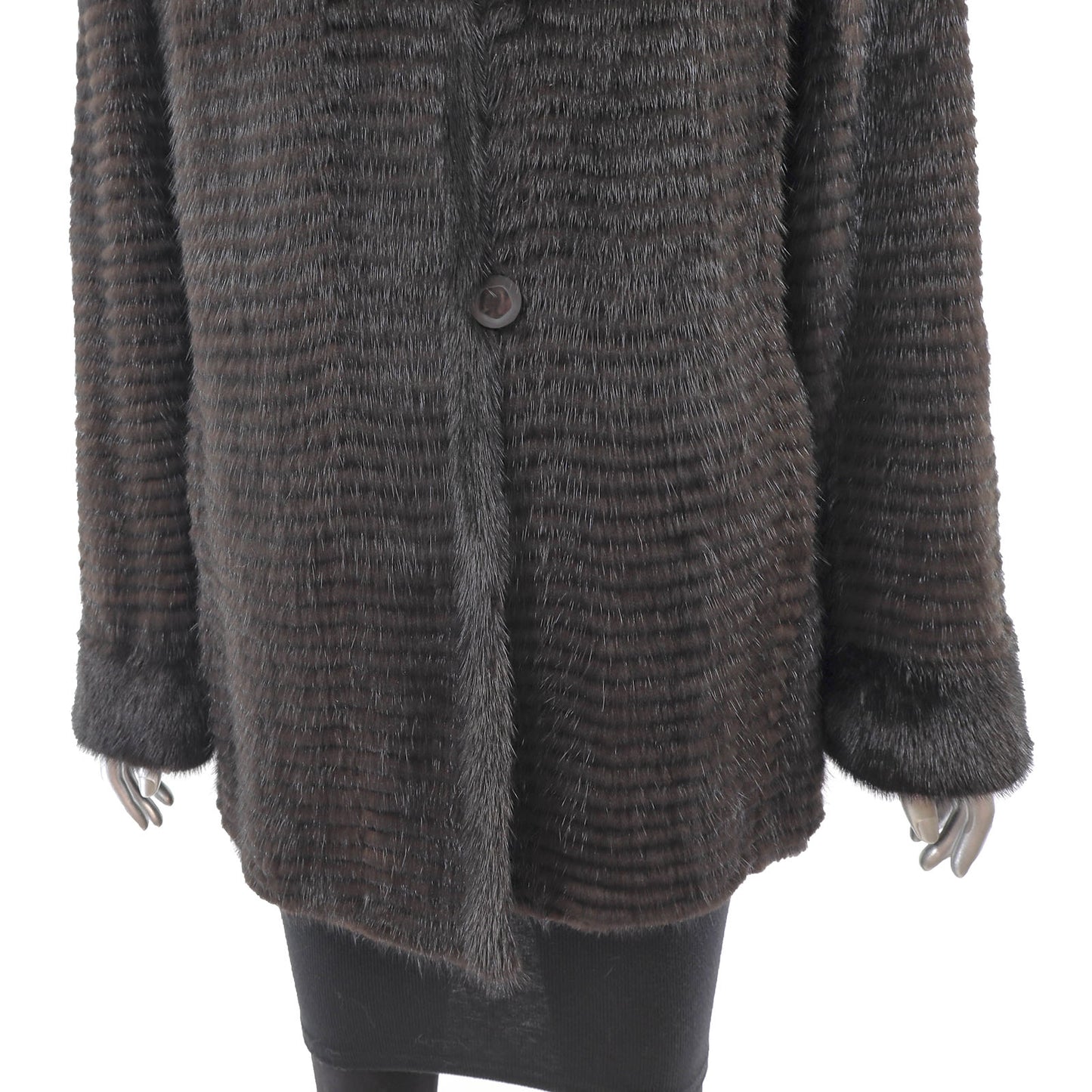 Dark Brown Eyelash Mink Reversible Jacket- Size M