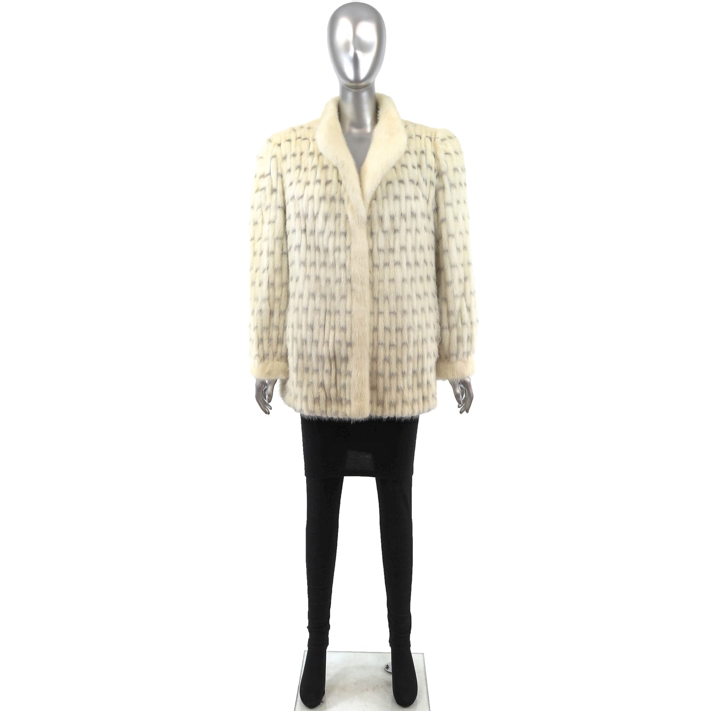 Ivory Corded Mink Jacket- Size L