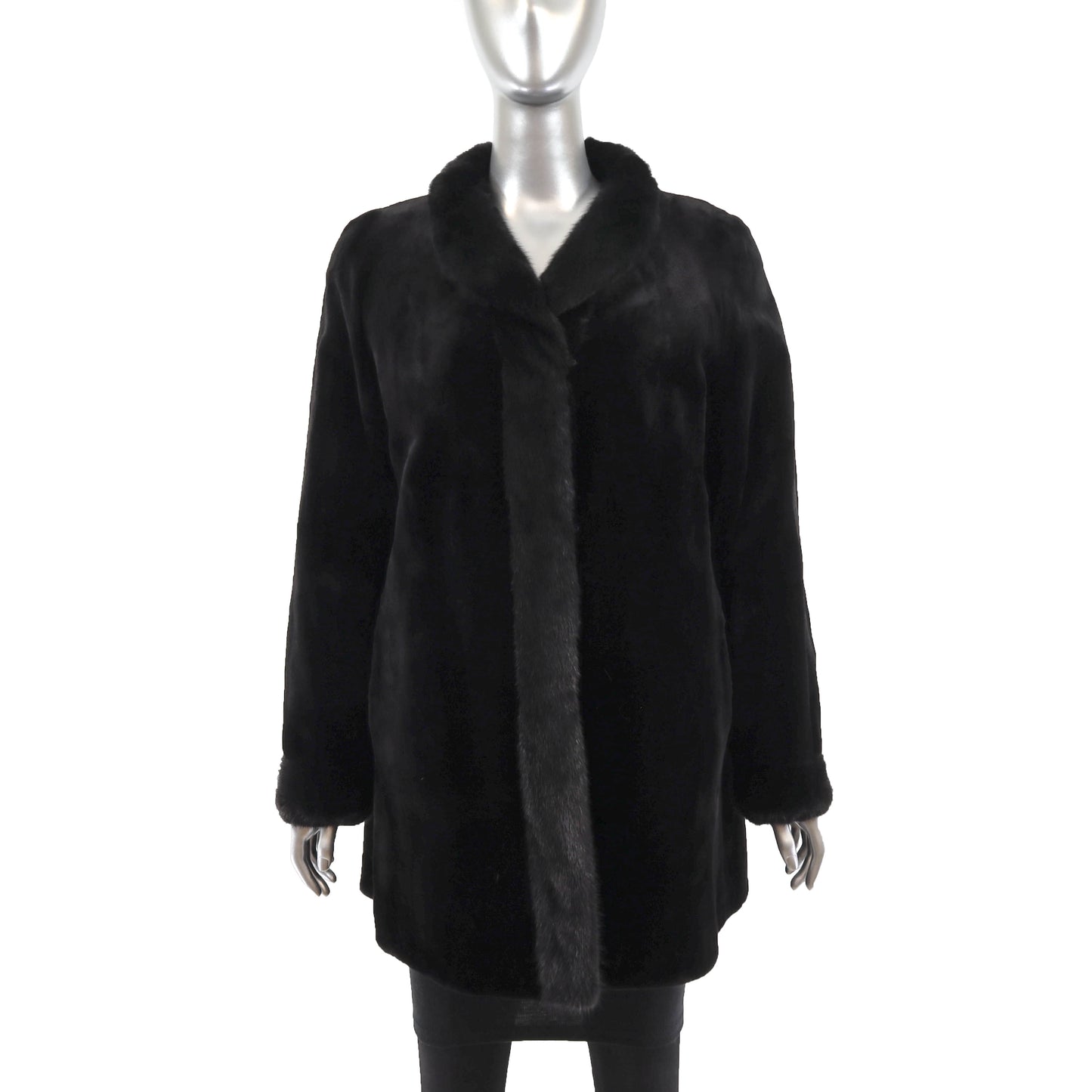 Black Sheared Reversible Mink Jacket- Size M