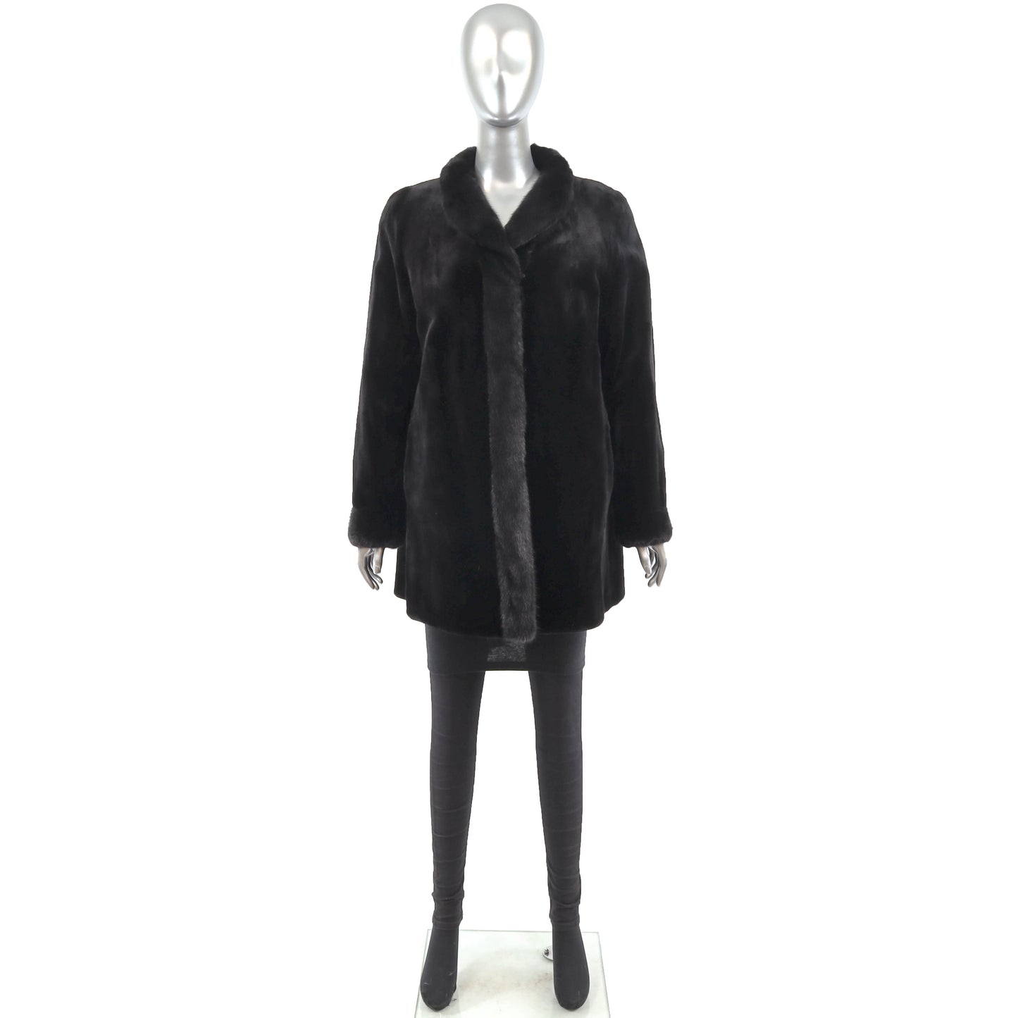 Black Sheared Reversible Mink Jacket- Size M