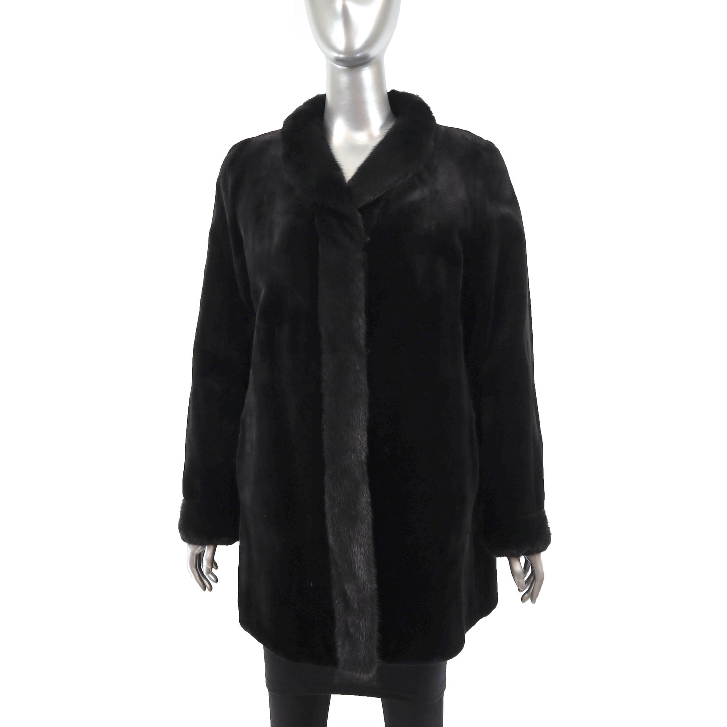 Black Sheared Reversible Mink Jacket- Size M