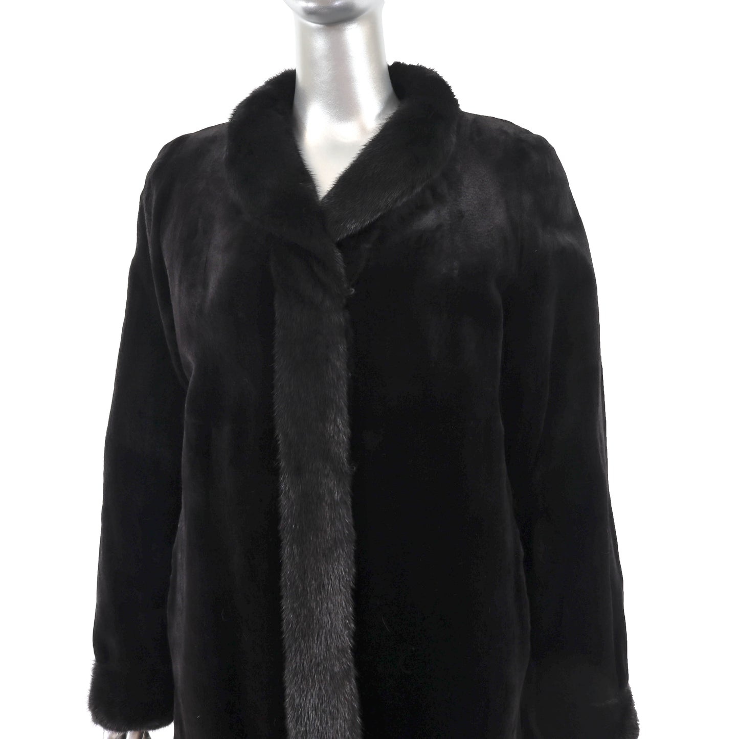 Black Sheared Reversible Mink Jacket- Size M