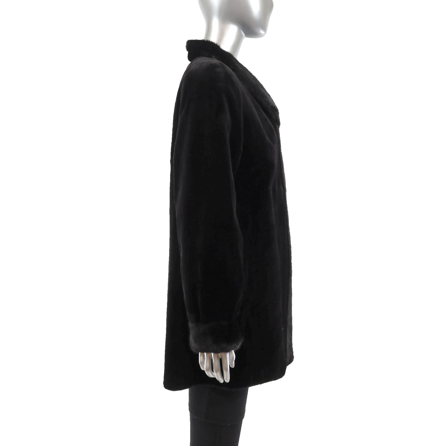 Black Sheared Reversible Mink Jacket- Size M