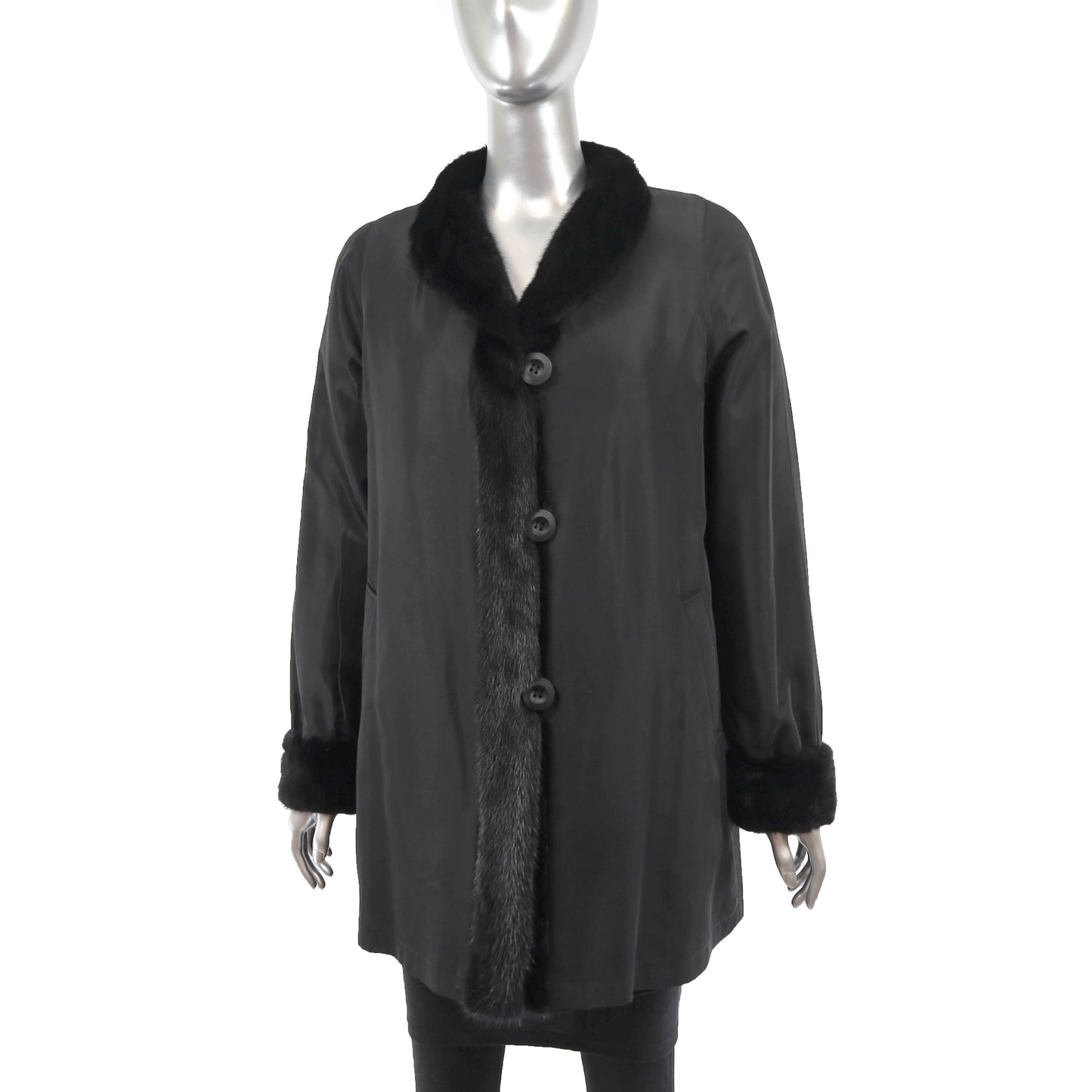 Black Sheared Reversible Mink Jacket- Size M