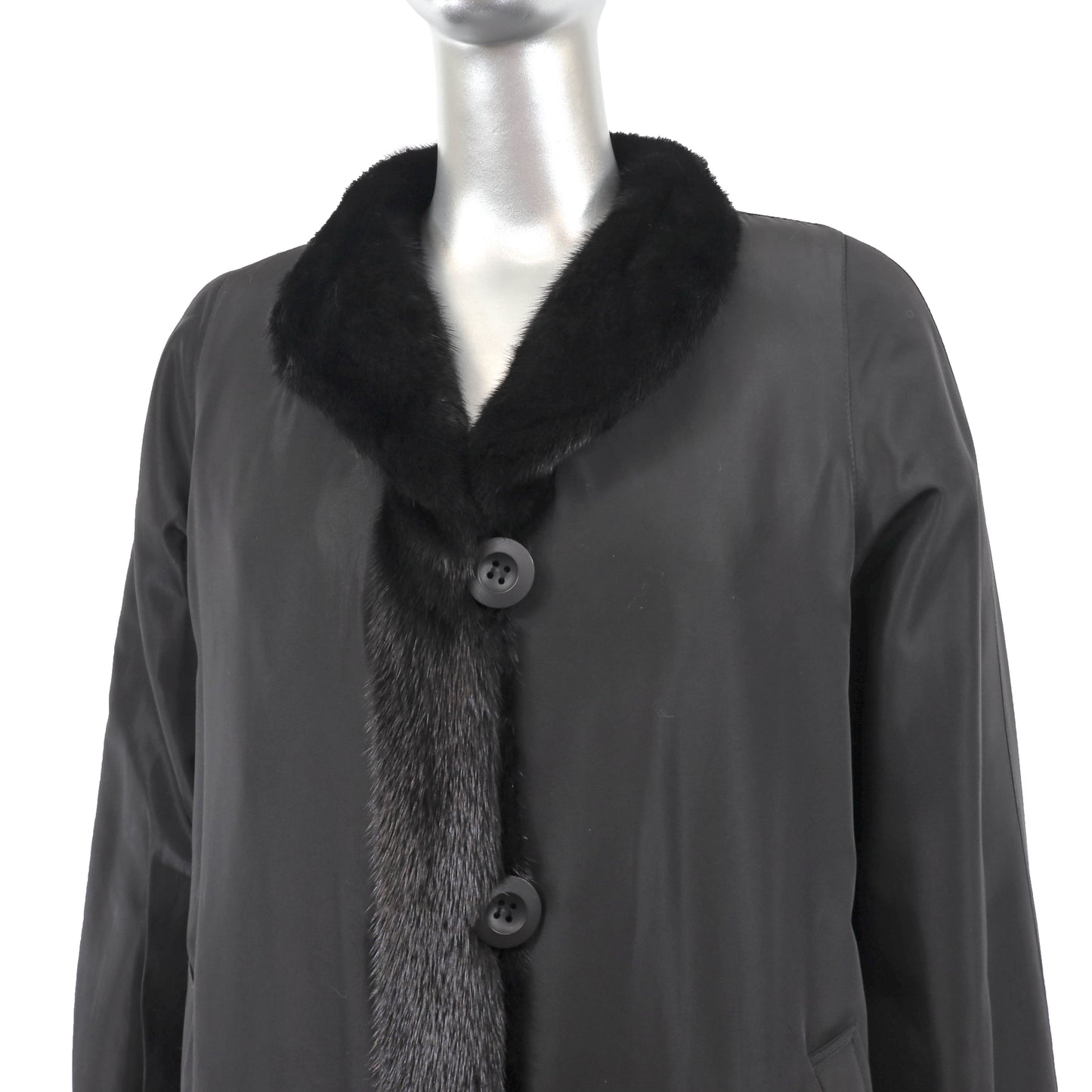 Black Sheared Reversible Mink Jacket- Size M