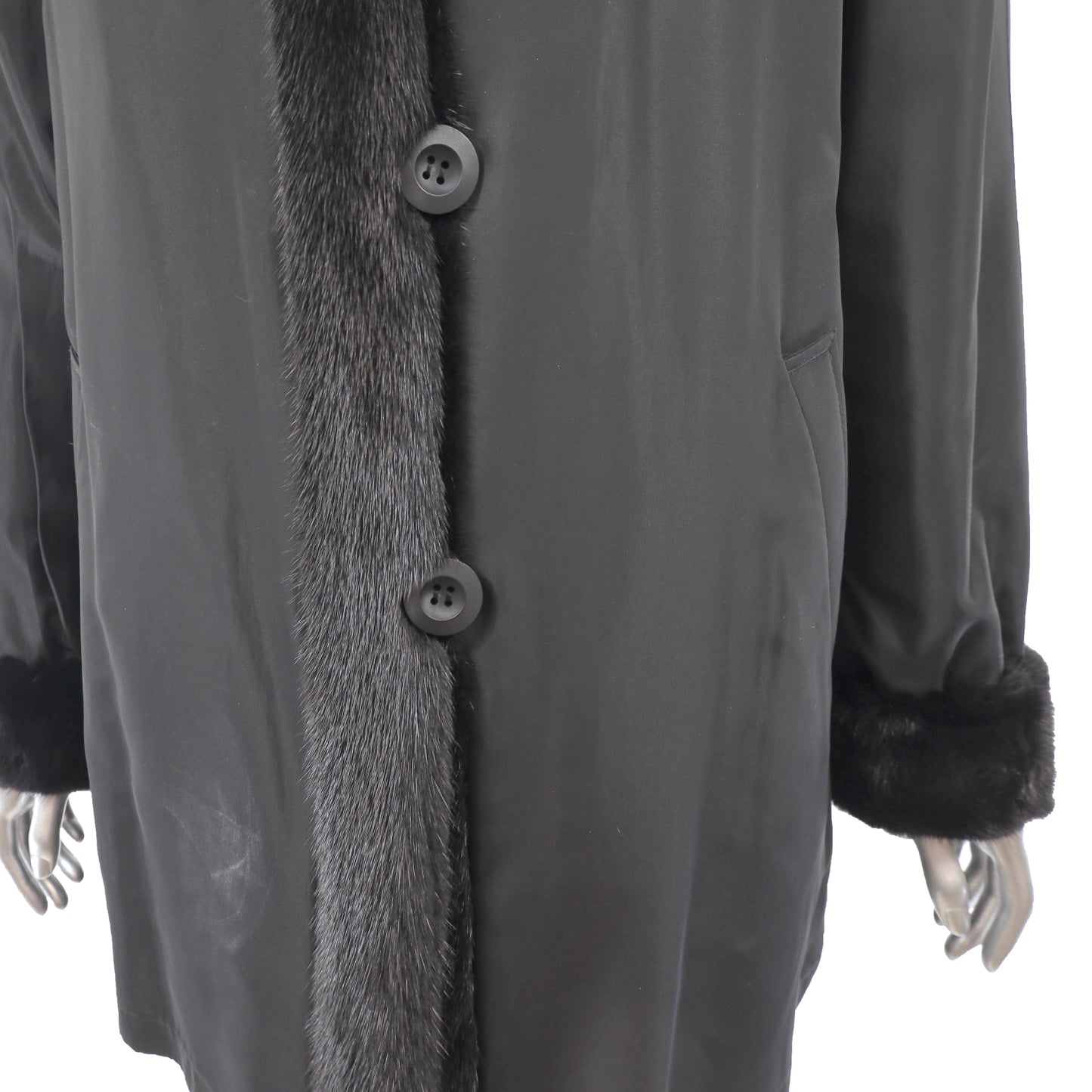 Black Sheared Reversible Mink Jacket- Size M