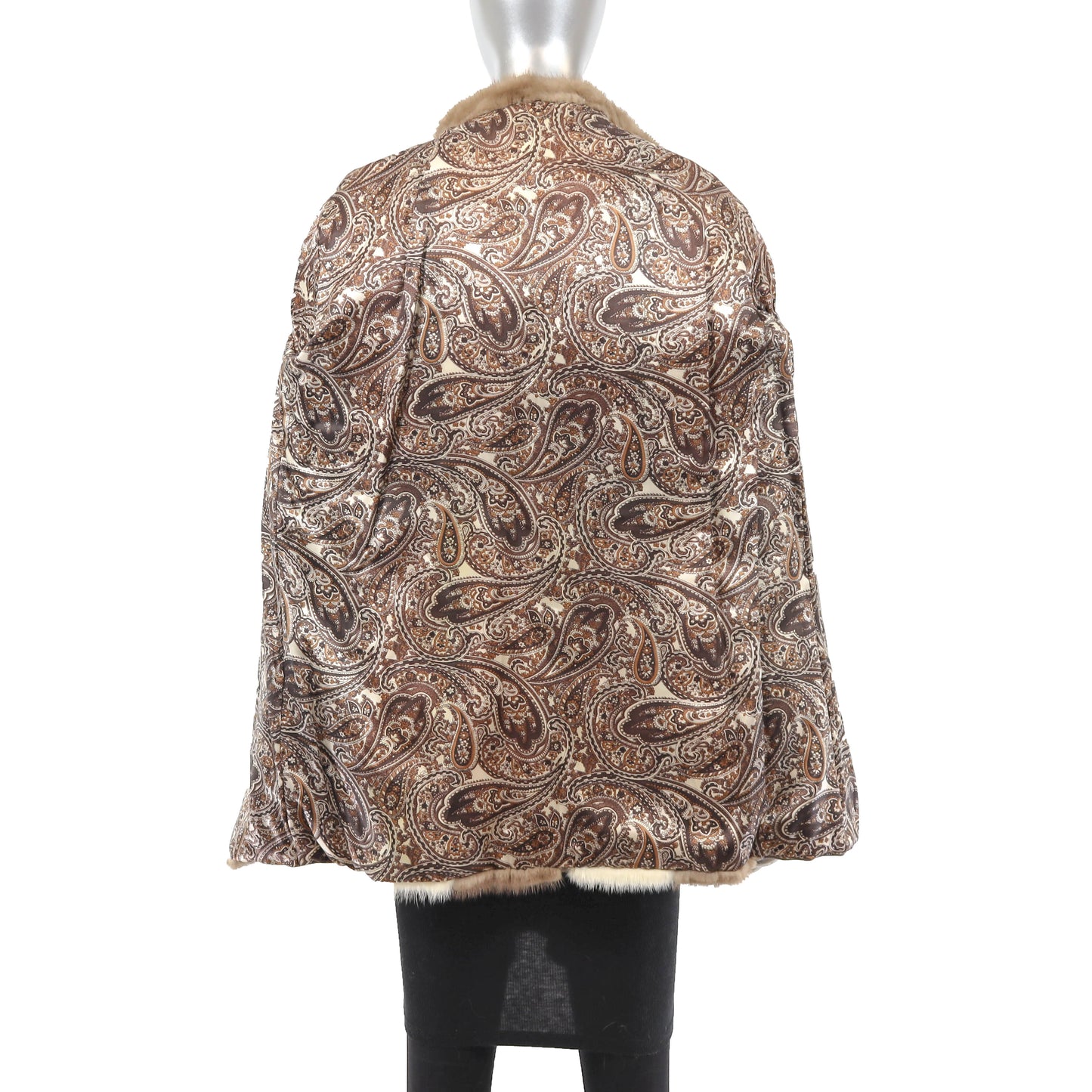 Mink Jacket with Leather- Size M