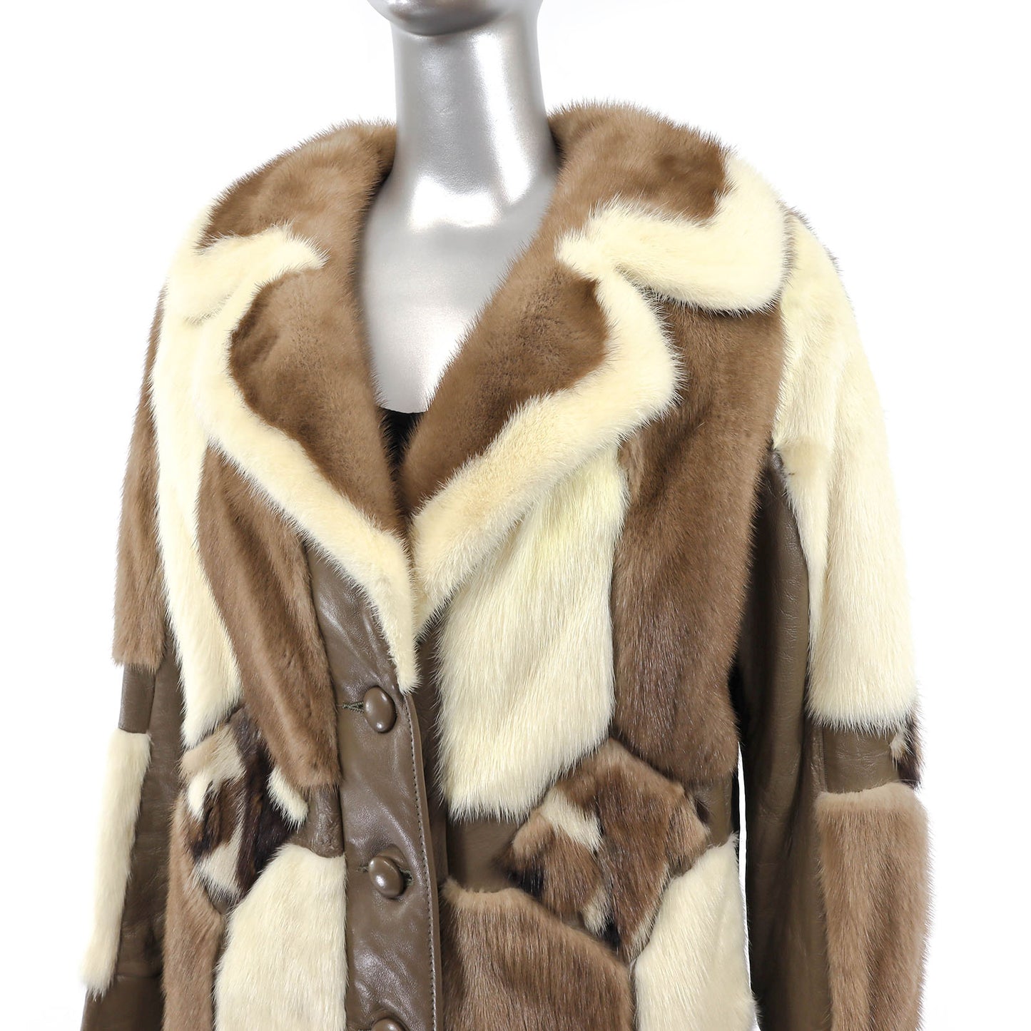 Mink Jacket with Leather- Size M