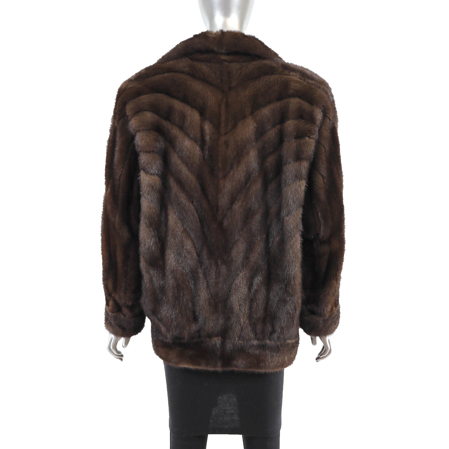 Mahogany Directional Mink Jacket- Size M