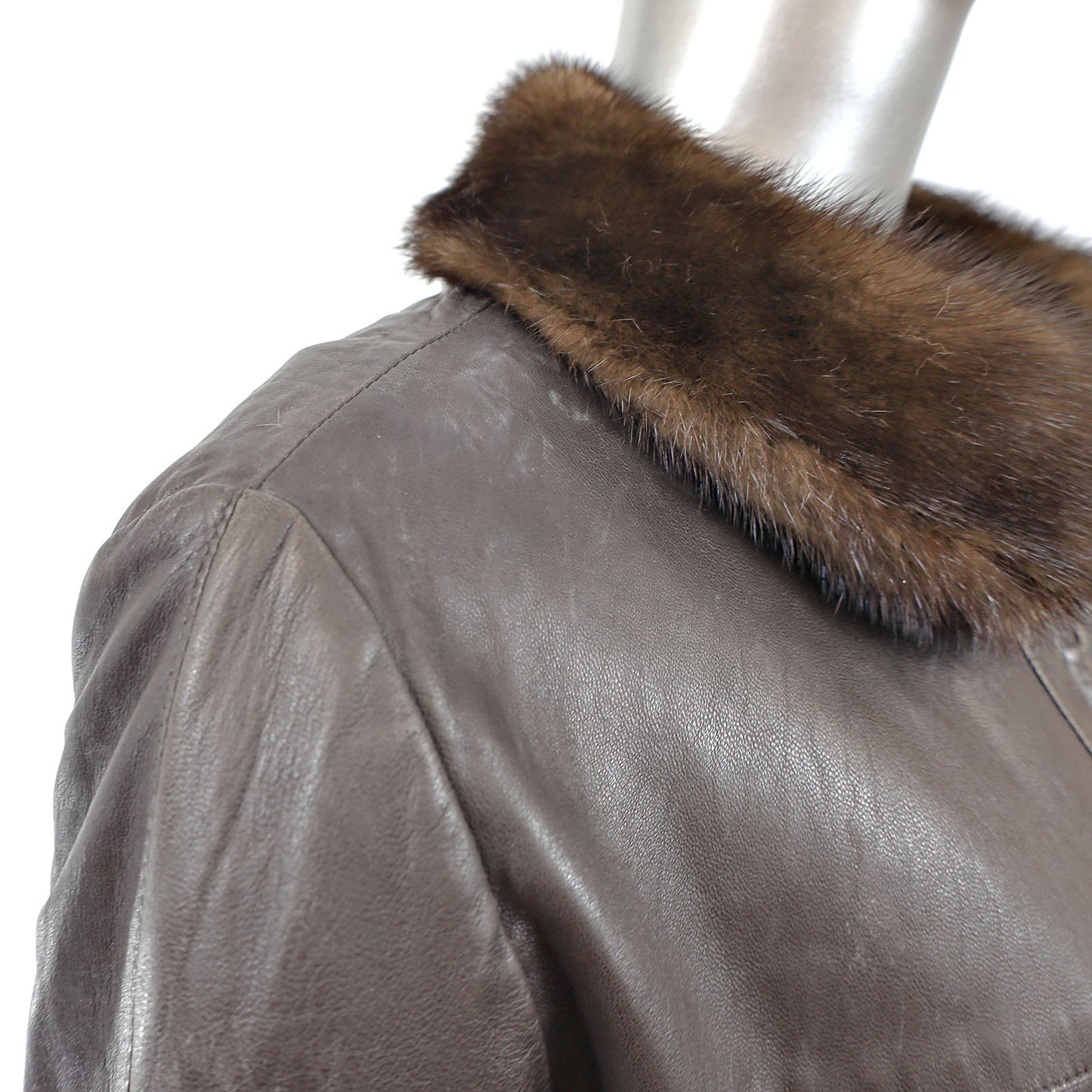 Lunaraine Mink Jacket Reversible to Leather- Size M