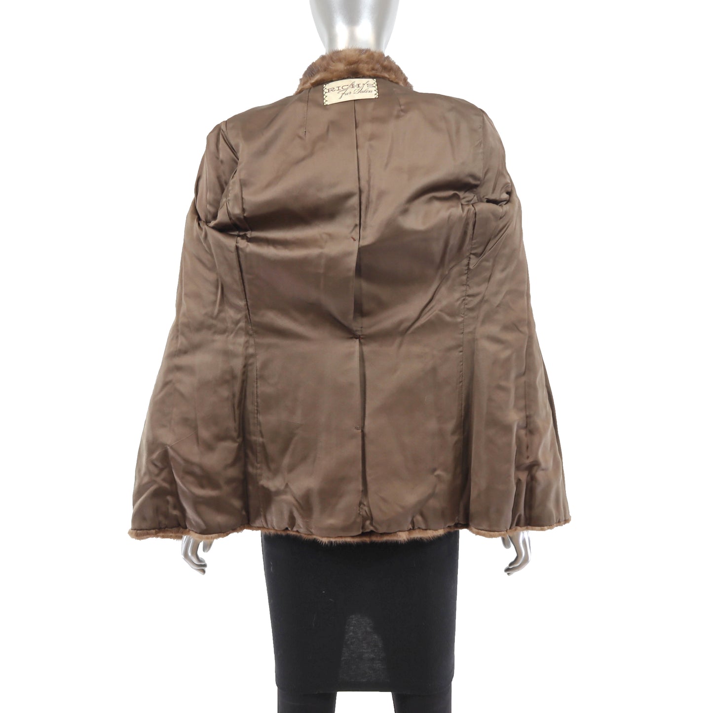 Light Brown Section Mink Jacket- Size XS