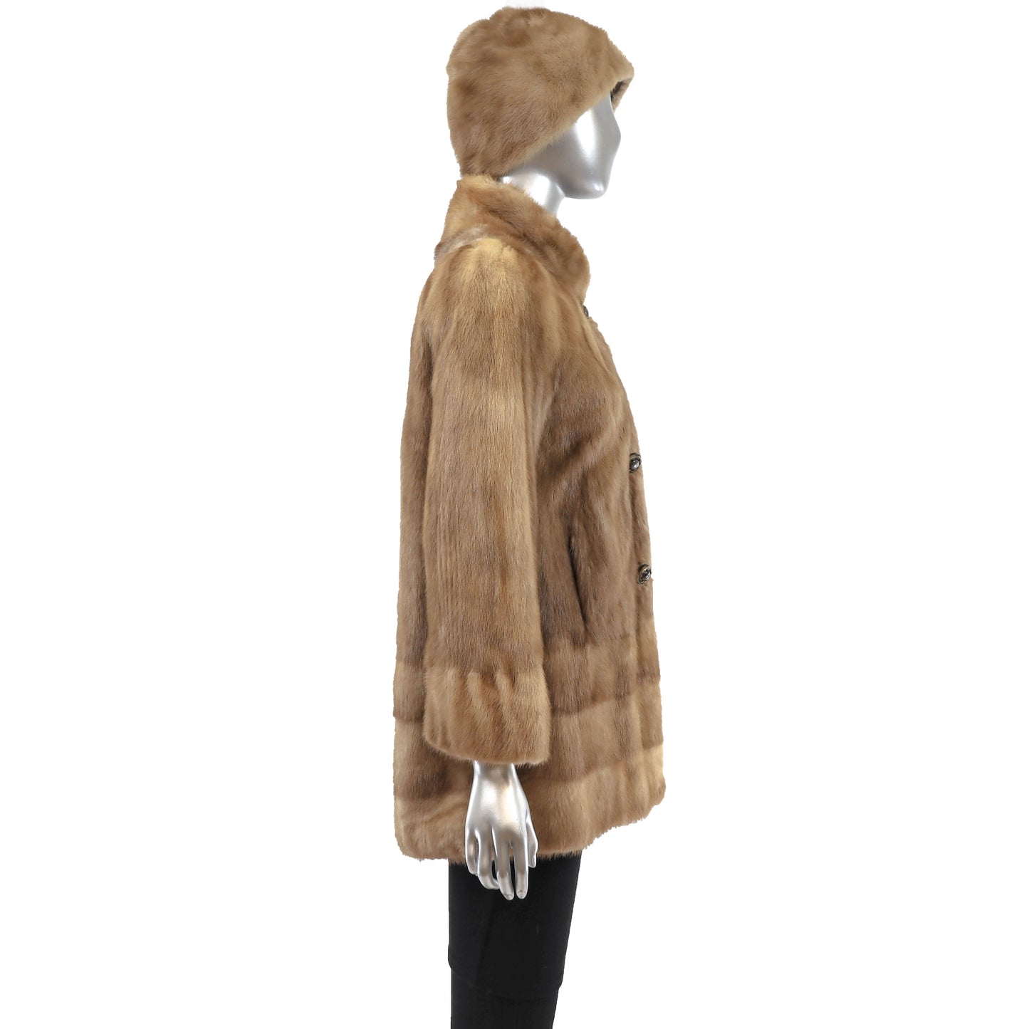 Autumn Haze Mink Jacket with Matching Hat- Size L