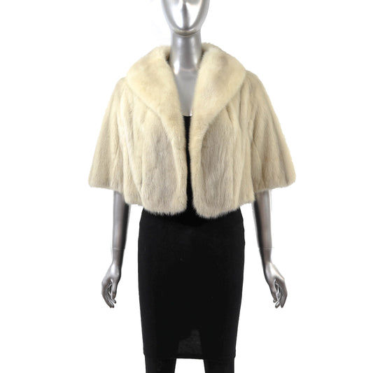 Beige Mink Bolero Jacket- Size S