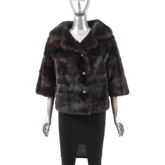 Brown Mink Jacket- Size M