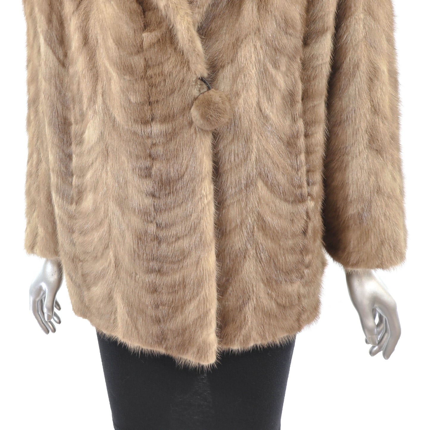 Light Brown Section Mink Jacket- Size XL