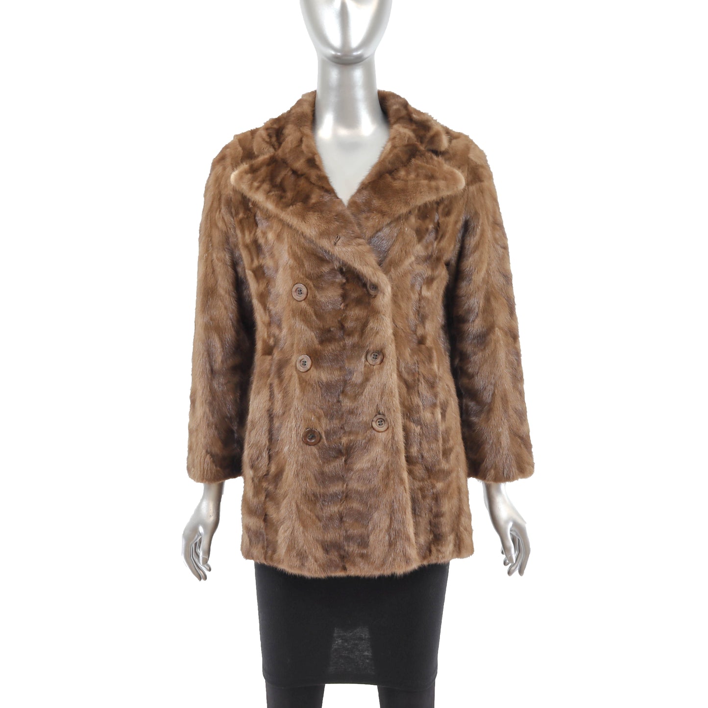 Light Brown Section Mink Jacket- Size XS