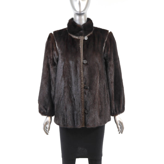 Mahogany Mink Jacket Reversible to Taffeta- Size S