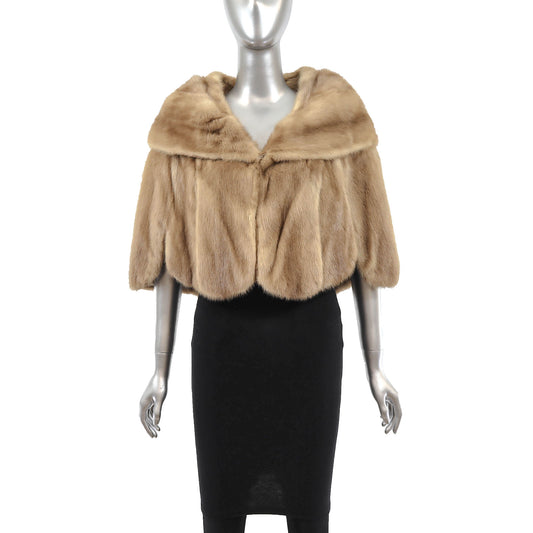 Light Brown Mink Stole- Size S