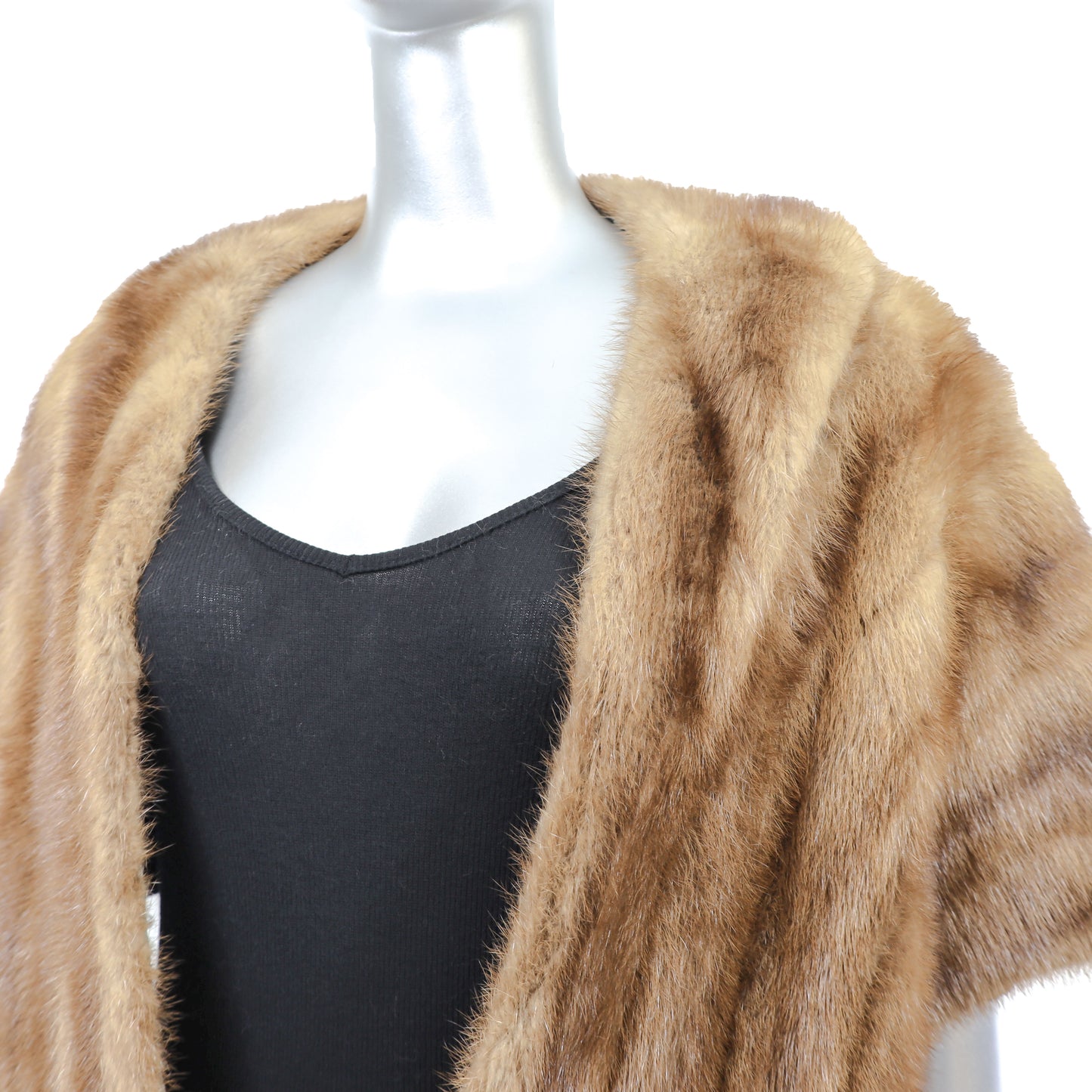 Light Mahogany Mink Stole- Size Free