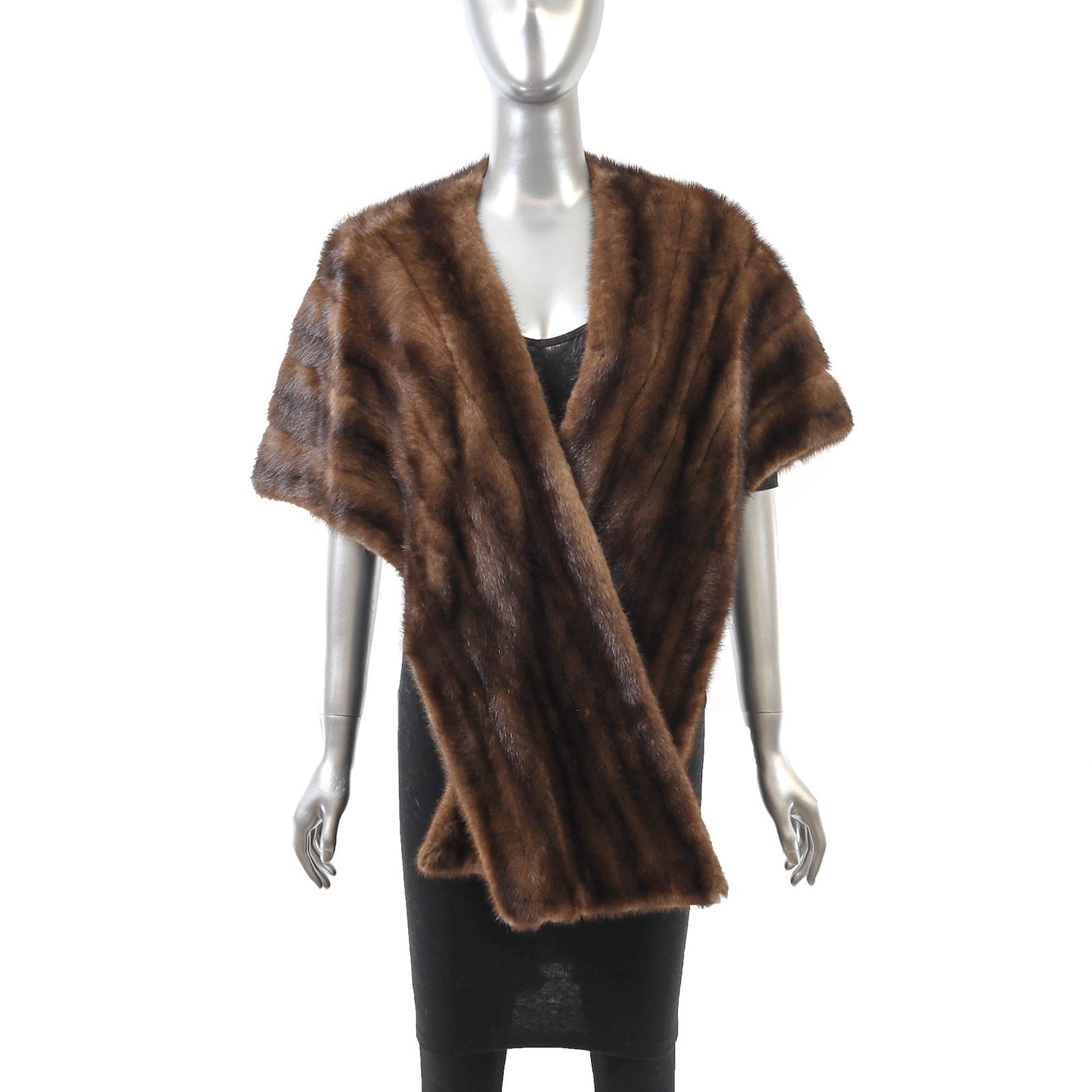 Brown Mink Stole- Size Free