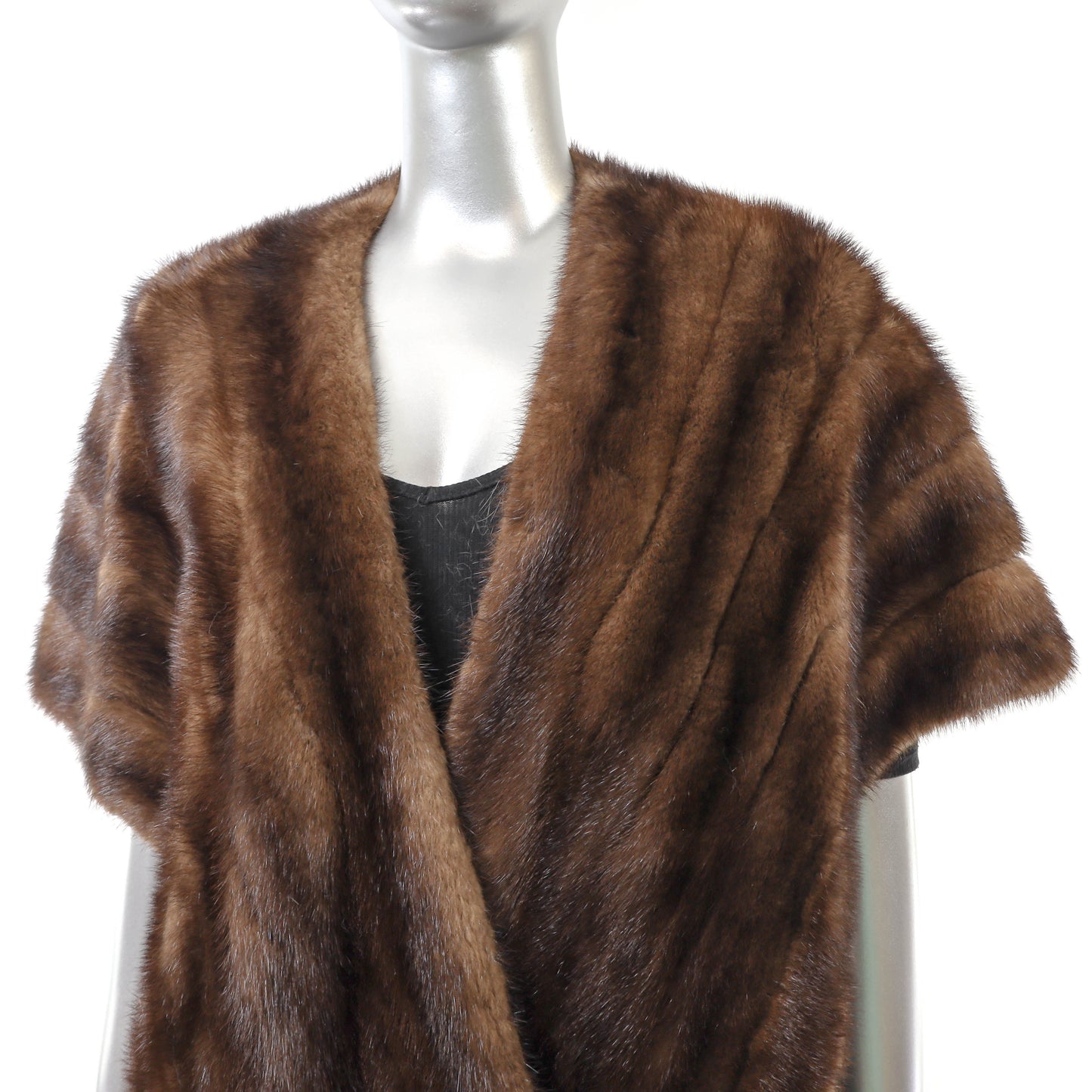 Brown Mink Stole- Size Free