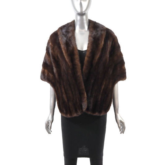 Brown Mink Stole- Size Free