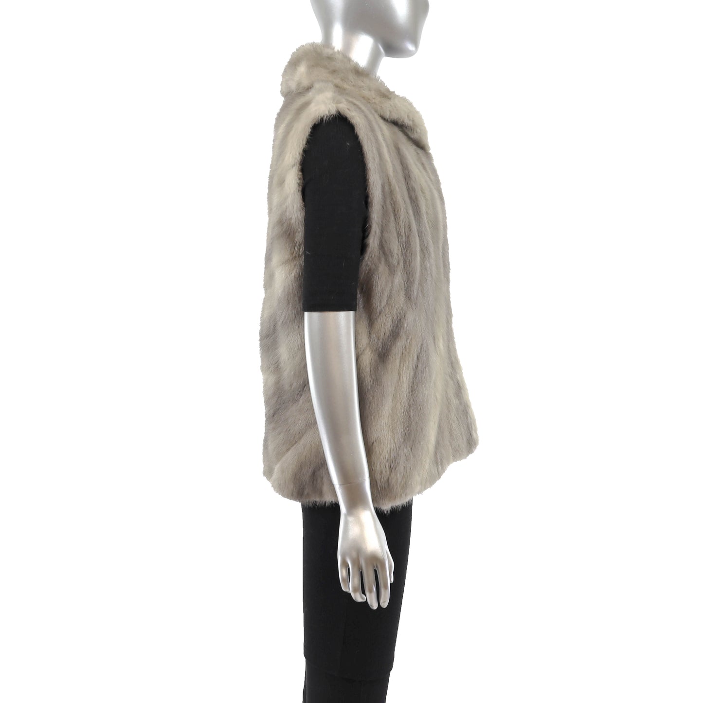 Grey Mink Vest- Size S