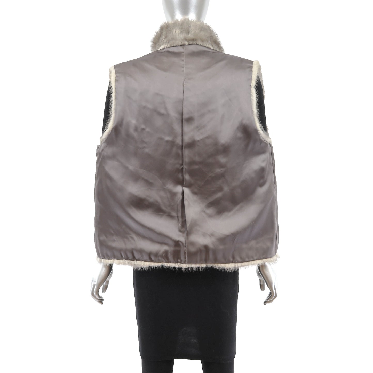 Grey Mink Vest- Size S