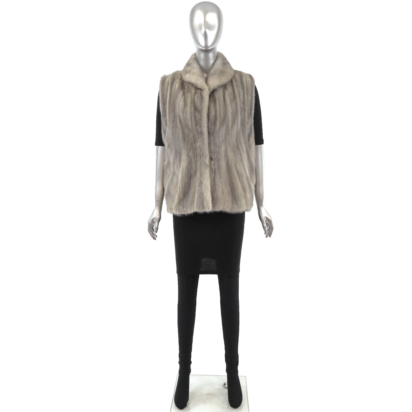 Grey Mink Vest- Size S