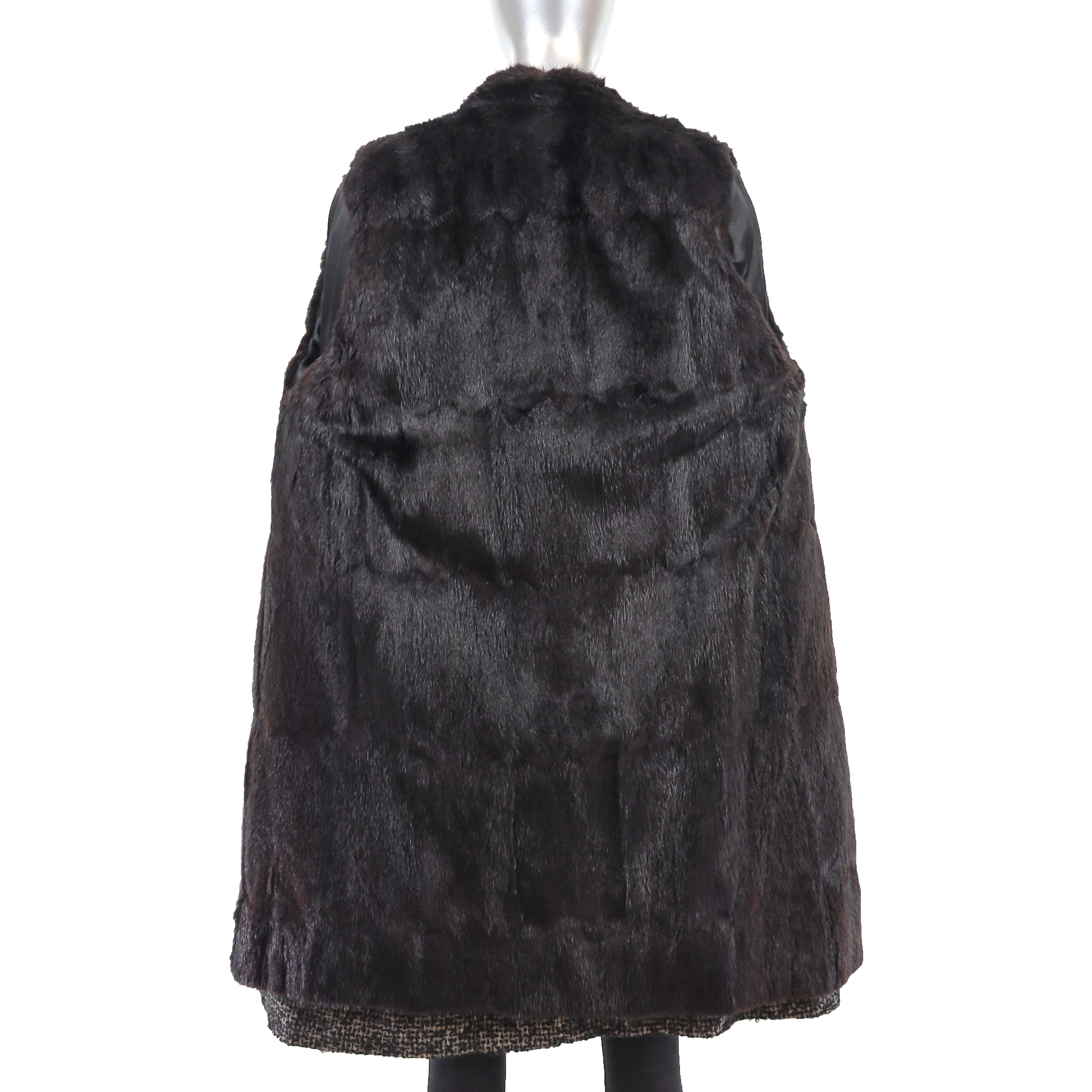 Louis Vuitton Fur Jacket Size L Beige Wool 48% Nutria Fur 40% Nylon9% Polyurethane3%