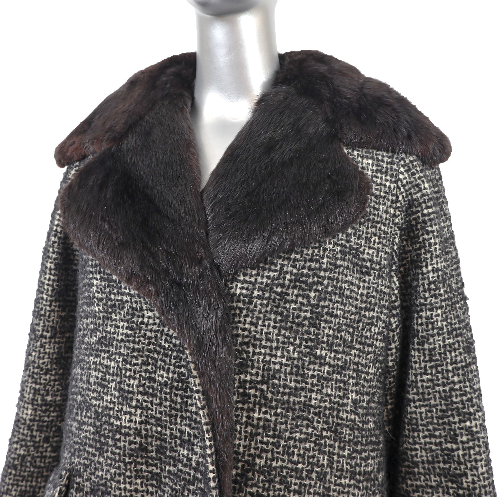 Louis Vuitton Fur Jacket Size L Beige Wool 48% Nutria Fur 40% Nylon9% Polyurethane3%