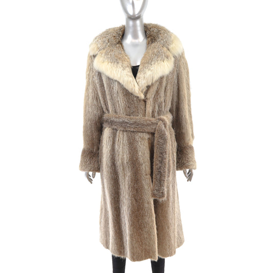 Nutria Coat with Lynx Collar- Size XL