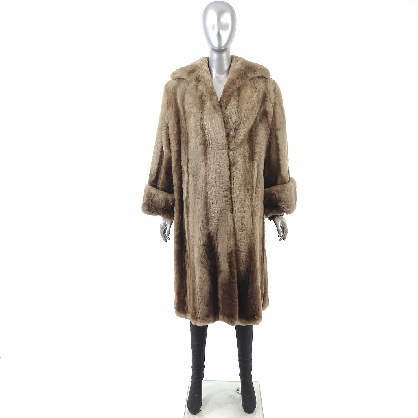 Brown Sheared Nutria Coat- Size XL