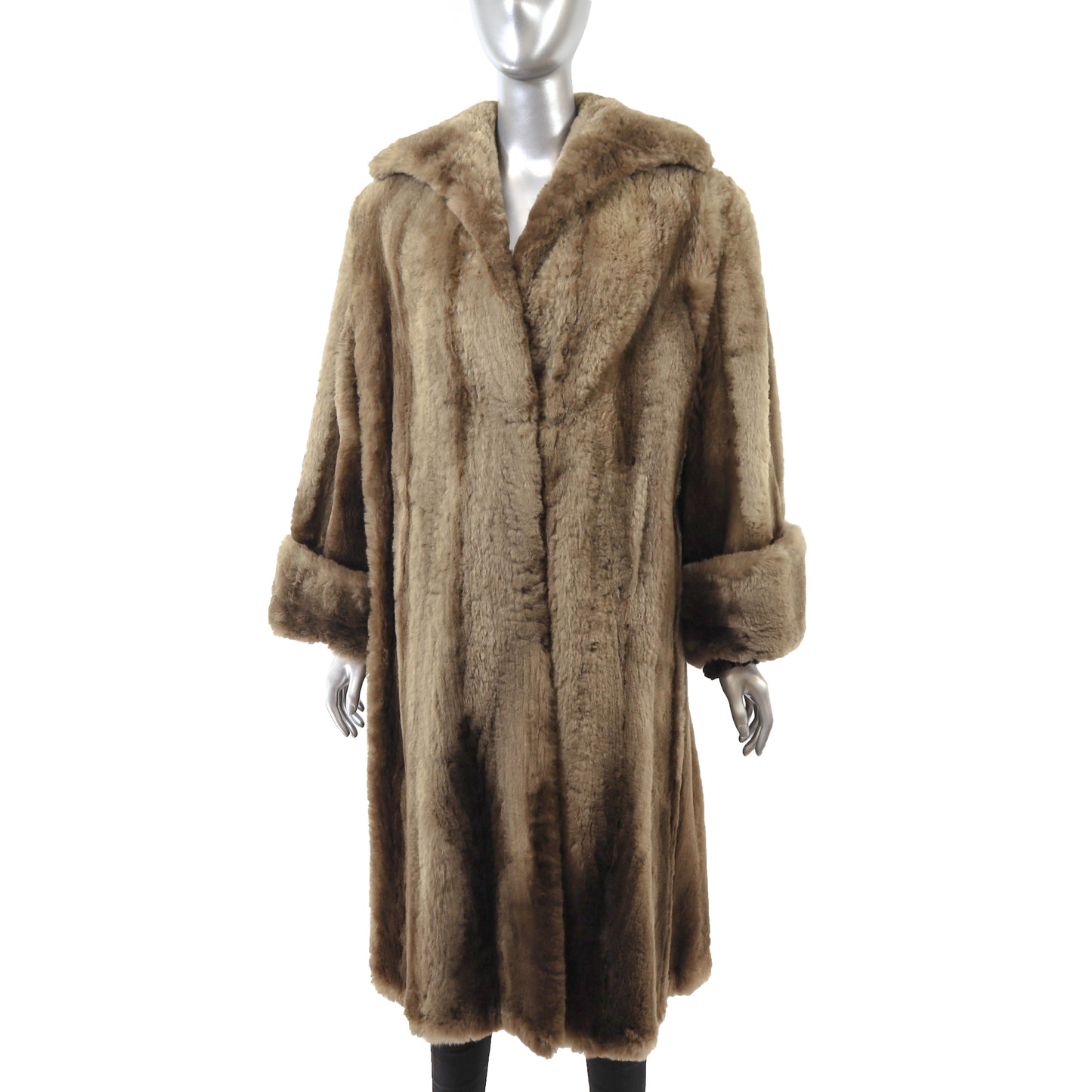 Brown Sheared Nutria Coat- Size XL