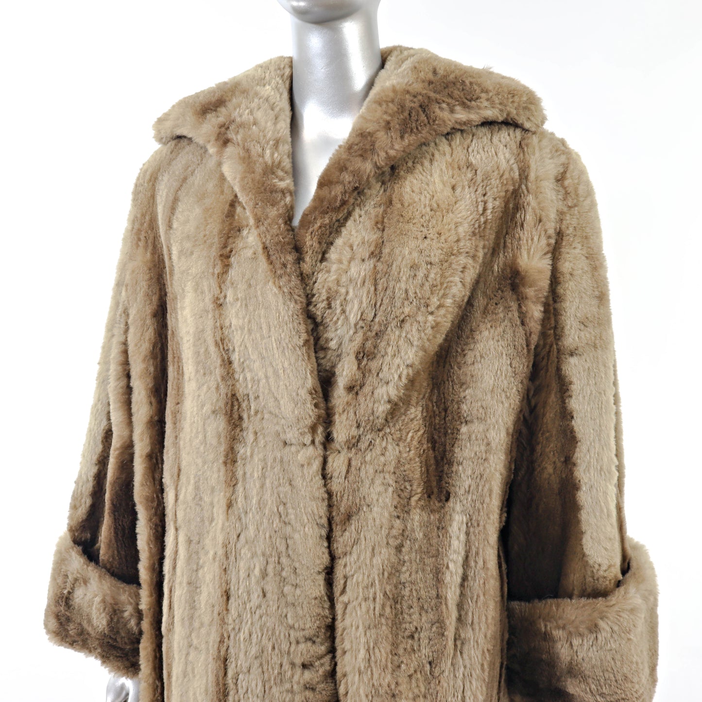 Brown Sheared Nutria Coat- Size XL