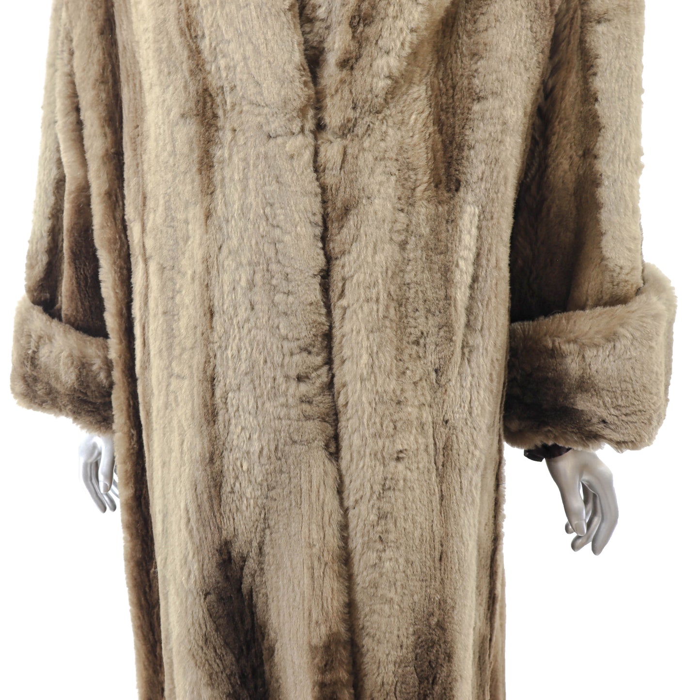 Brown Sheared Nutria Coat- Size XL