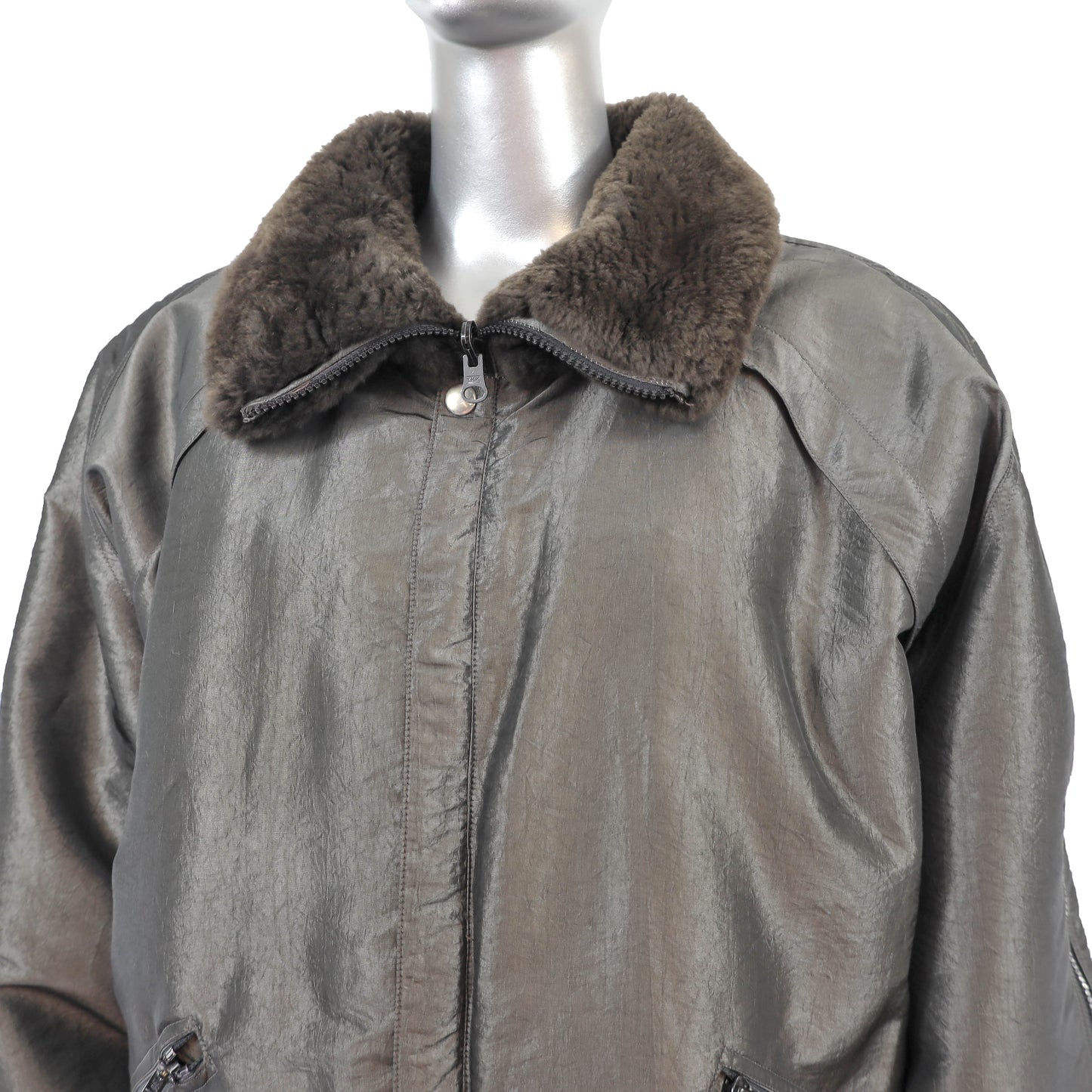 Sheared Nutria Jacket Reversible to Taffeta- Size S