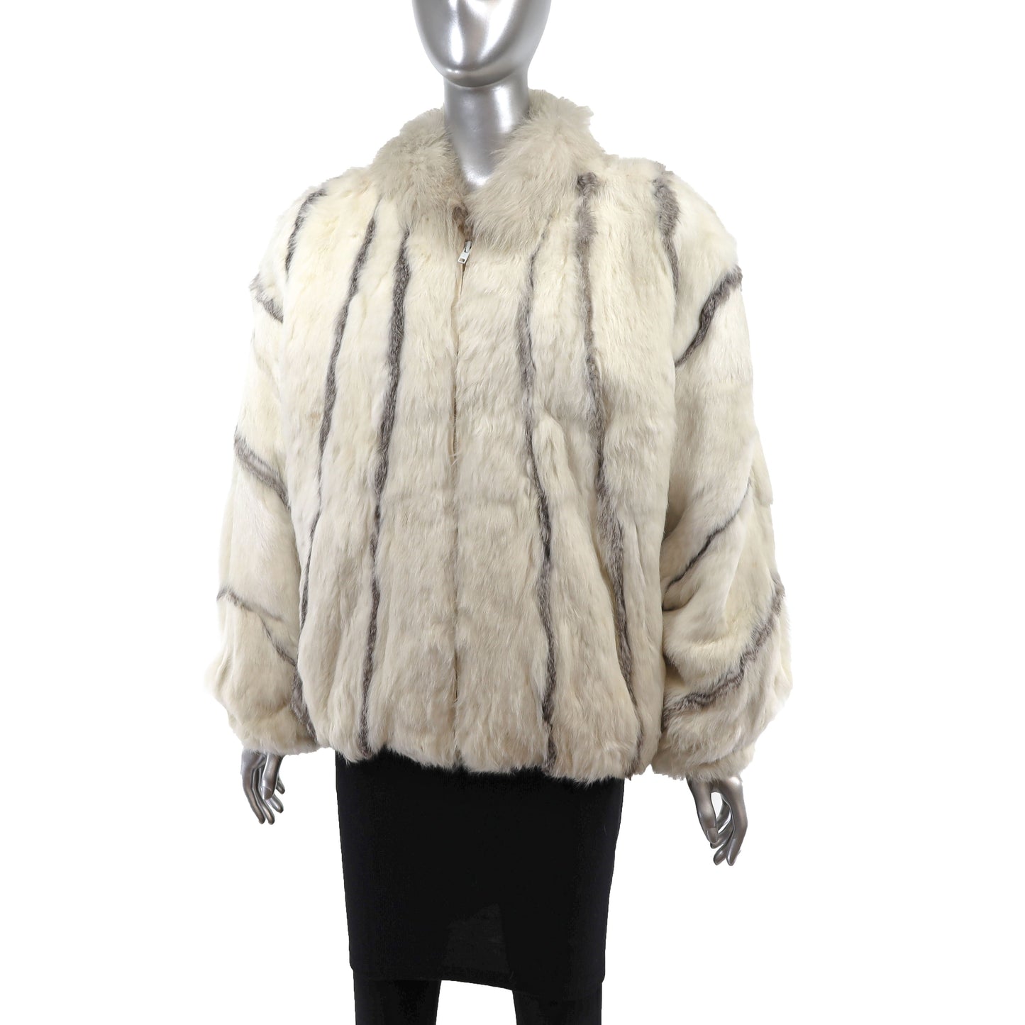 Rabbit Jacket with Fox Collar- Size L