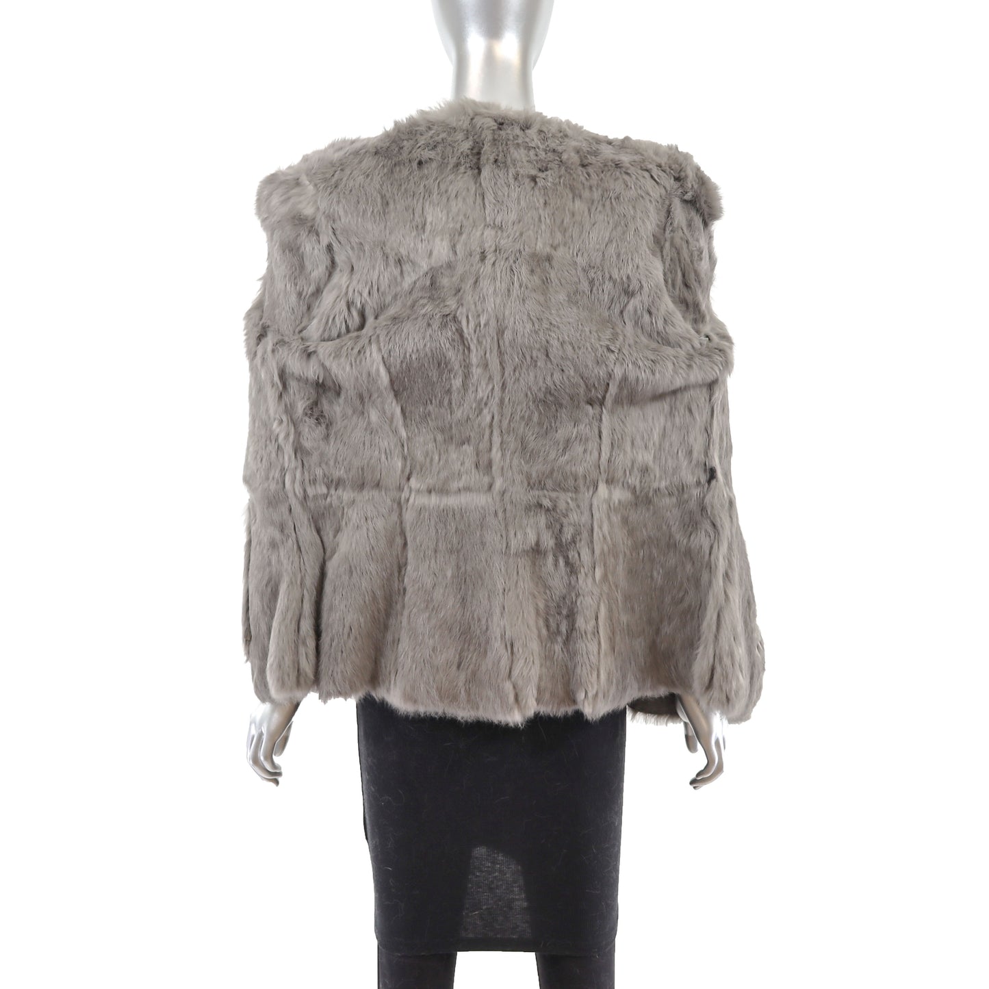 Grey Hide Out Rabbit Jacket with Hood- Size M