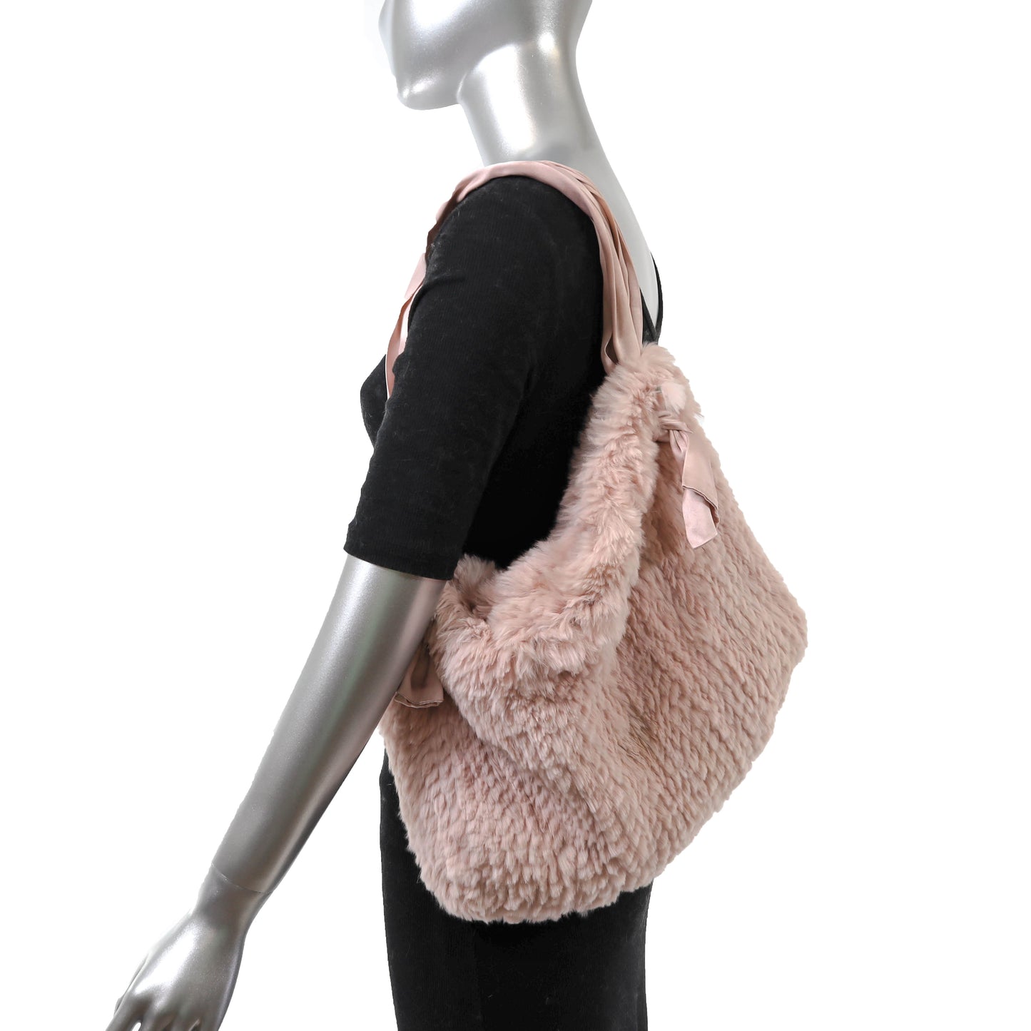 Pink Knitted Rabbit Purse- One Size